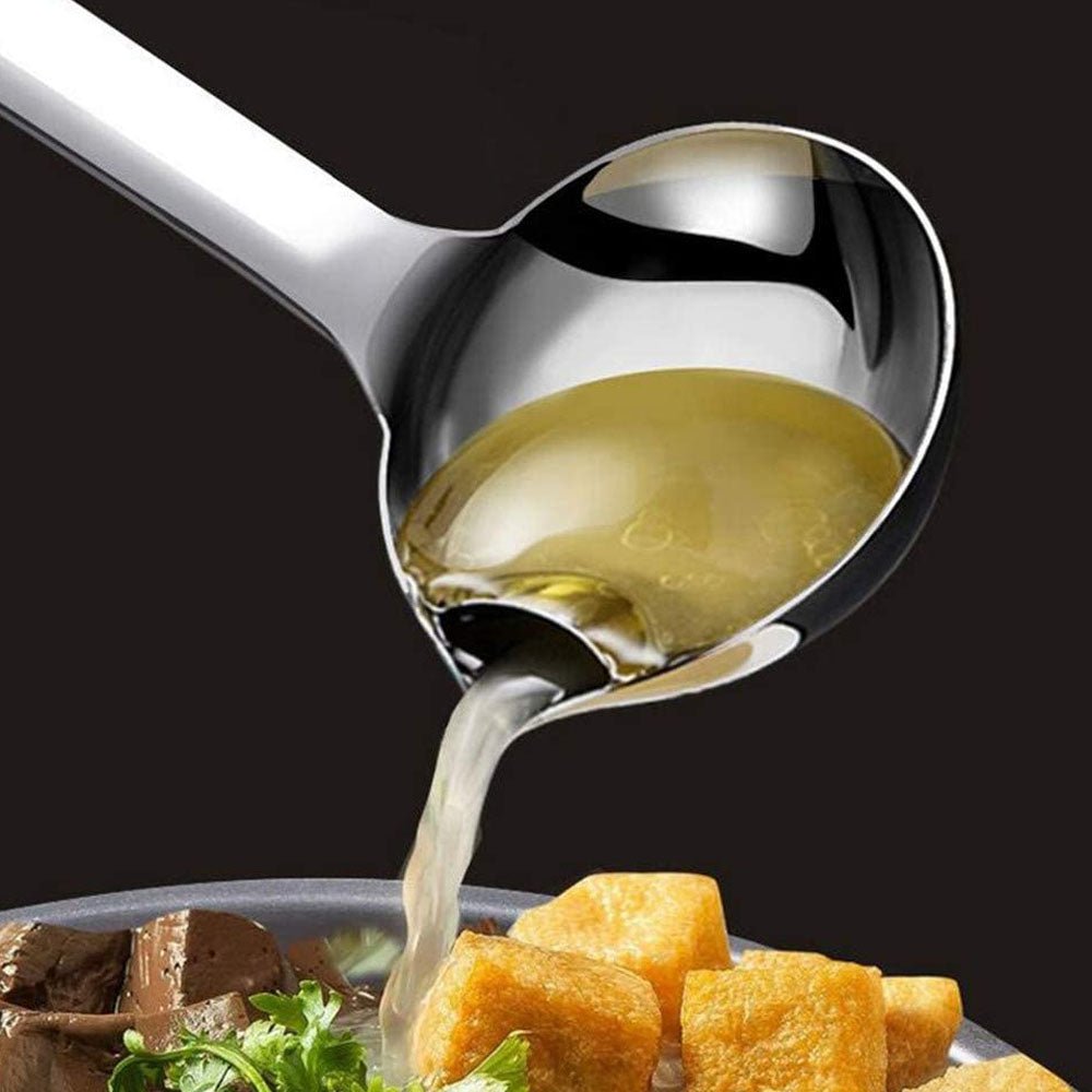 مغرفة فصل الزيت عن المرقة استانلس (نص دزينة 6 حبات) Stainless™ UAE - Makfool