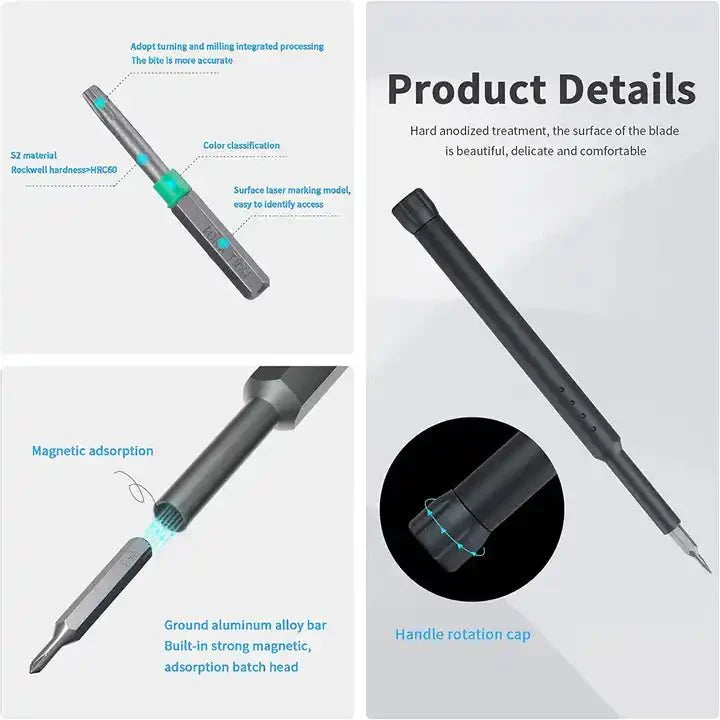 مجموعة مفكات مغناطيسية صغيرة 31 في 1 - Makfool