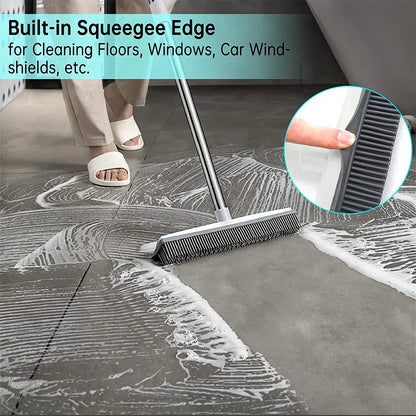 مكنسة تنظيف الشعر 2 في 1 المصنوعة من المطاط