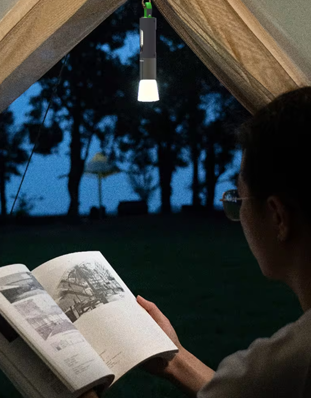 المصباح المبتكر ذات اضاءه قويه (يستخدم في البر وغيره من الاماكن)