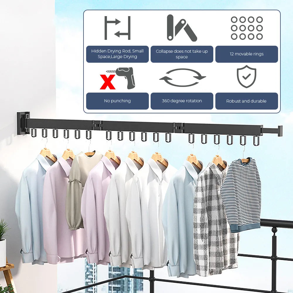 علاقة ملابس طويلة مميزة قابلة للطي