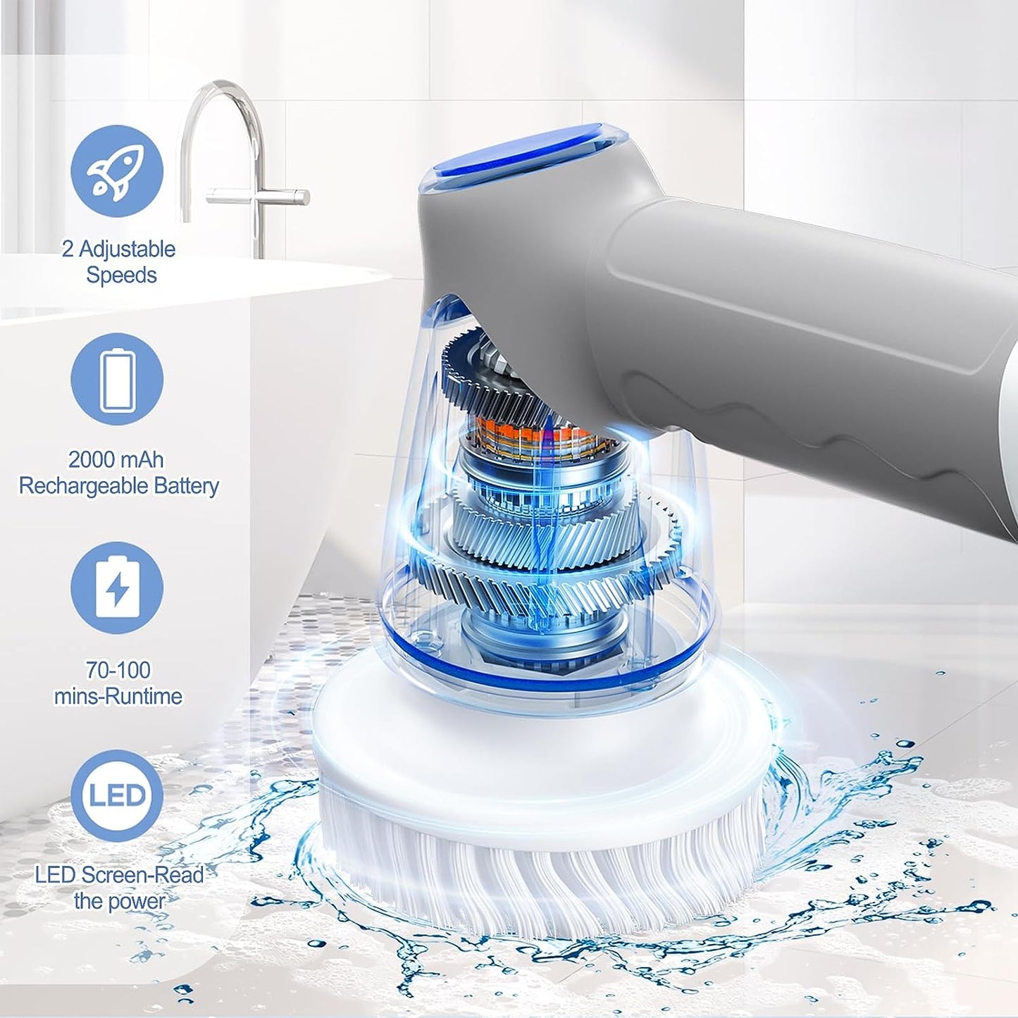 اداة تنظيف كهربائية مع 6 رؤوس مختلفة - Makfool