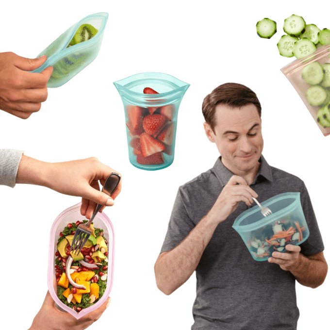 أكياس التخزين القابلة لاعادة الاستخدام 8 قطع ( اشتري مجموعه واحصل على الثانية مجانا ) - Makfool