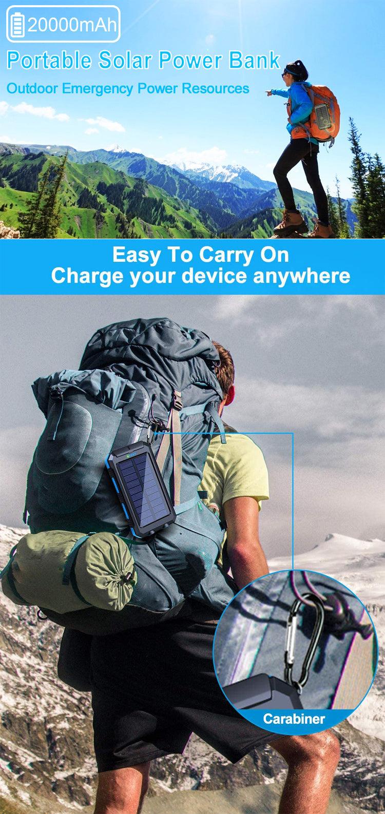 باور بانك بالطاقة الشمسية مقاوم للماء - Makfool