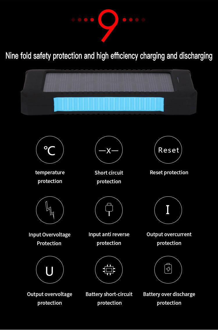 باور بانك بالطاقة الشمسية مقاوم للماء والغبار - Makfool