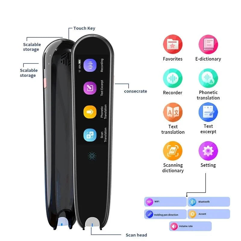 قلم الترجمة الذكي يعمل بالصوت والمسح الضوئي للنص - Makfool