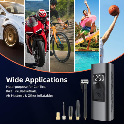 منفاخ عجلات السيارة المحمول مع مقياس ضغط رقمي - Makfool