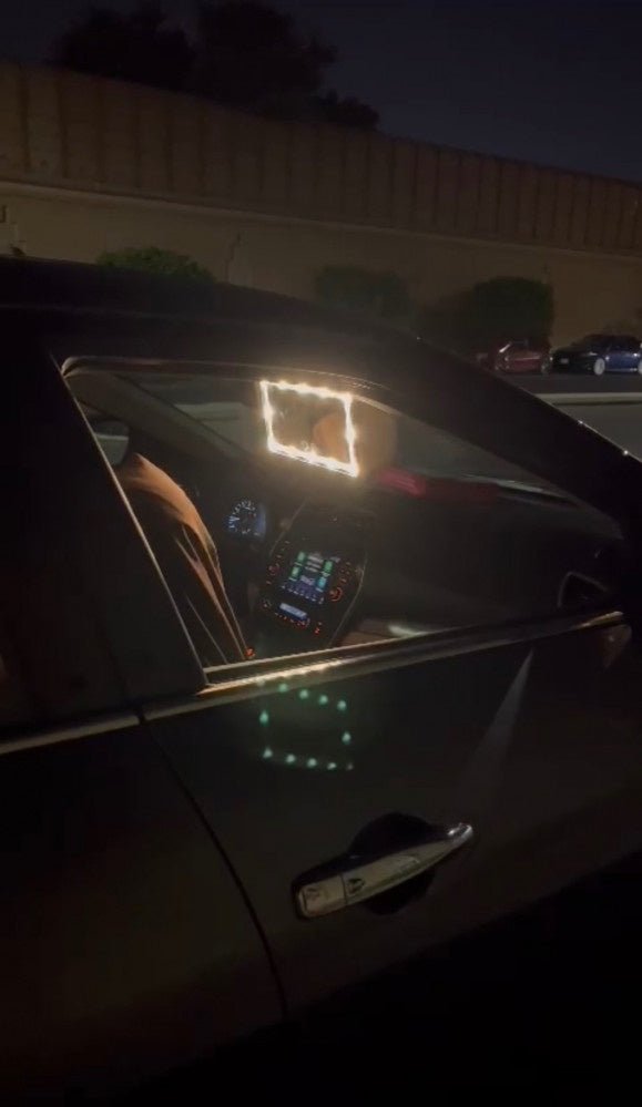 مرايا بلمبات ليد للسيارة مرايا مضيئة سهله الفك والتركيب - Makfool