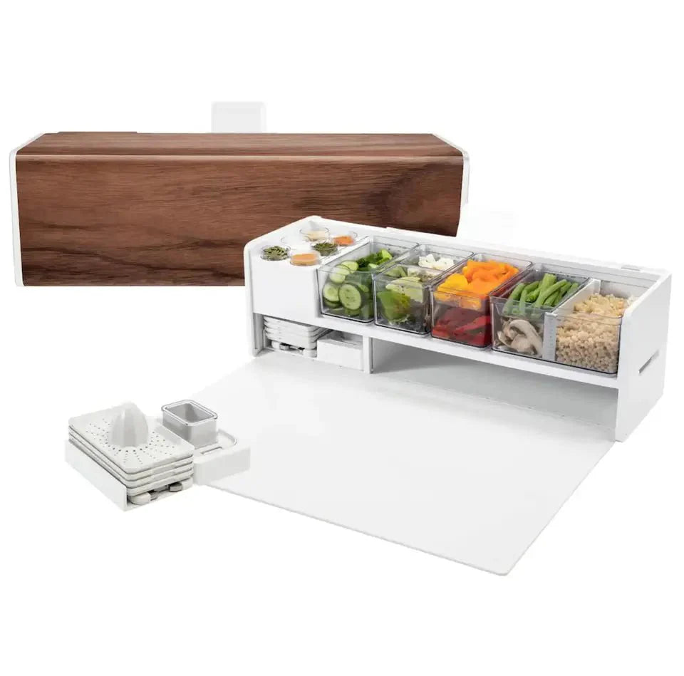 Prepdeck حافظة الطعام والخضار والبهارات 14 في 1 - Makfool