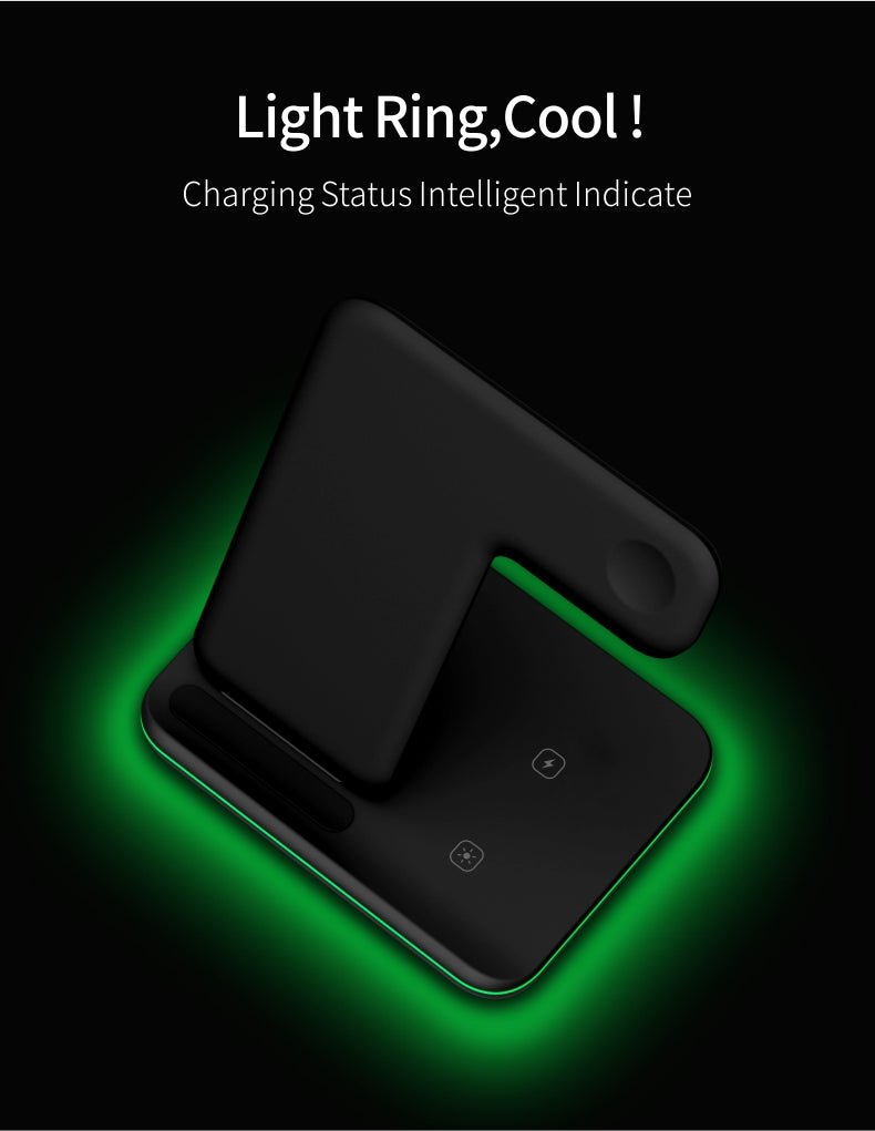 شاحن لاسلكي بشكل مميز 3 في 1 - Makfool