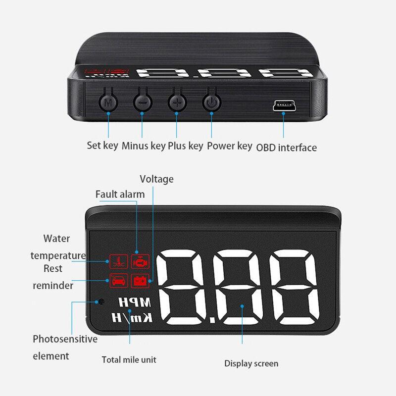 شاشة عرض رأسية رقمية للسيارة متعددة الوظائف - Makfool