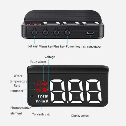 شاشة عرض رأسية رقمية للسيارة متعددة الوظائف - Makfool